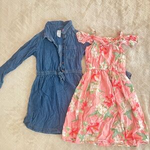 Carter's Blue Long Sleeve Collared Sundress